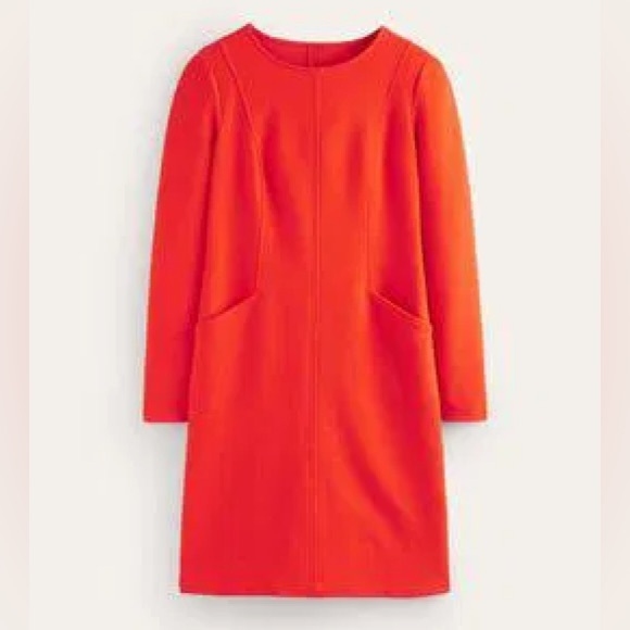 NWT Boden Orange Ellen Ottoman Long Sleeve Sheath Dress with Pockets - Picture 1 of 8